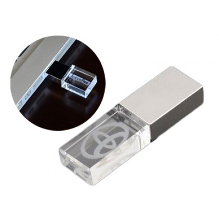 Premium 65mm Rectangular Crystal USB Flash Drive - 4GB 01