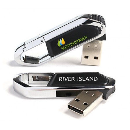 Carabiner Metal USB Flash Drive - 4GB 01