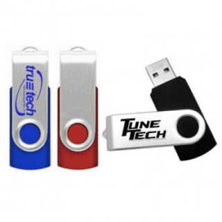 Metal Swivel Rubber Coated USB Flash Drive - 4GB