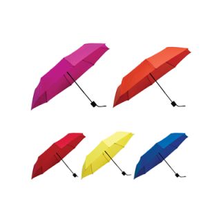 22" 3 Fold Pongee Solid Umbrella with Pouch