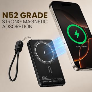 CABLE Magnetic 15W Wireless LED Power Bank and Type C Strap - 5000mAh 03