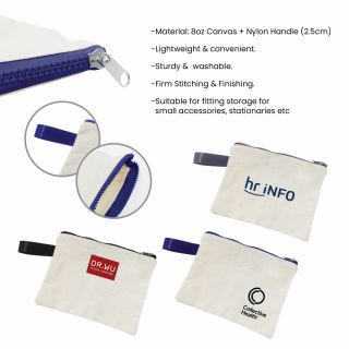 Canvas Zippered Pouch Travel Organizer with Handle - 8oz 06