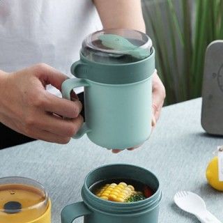 Casual PP Soup Cup With Foldable Spoon - 500ml 08