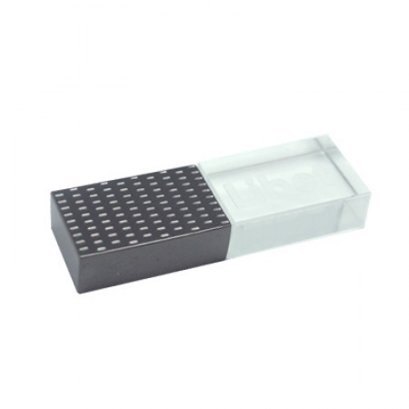 Textured Crystal USB Memory Drive with LED Light - 4GB 01