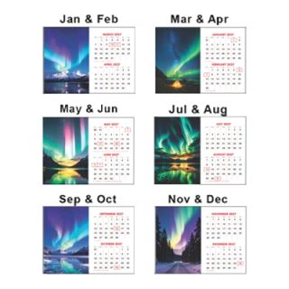 The six two-month spreads of the Chasing the Light desk calendar, January and February through to November and December