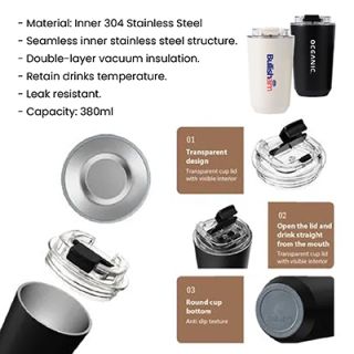 COFFEE Stainless Steel Travel Tumbler - 380ml 09