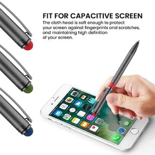 Color Tone Press Action Metal Ball Pen with Stylus 03