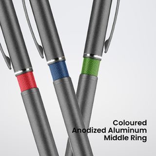 Color Tone Press Action Metal Ball Pen with Stylus 04