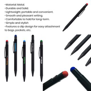 COLOUR Press Action Metal Ball Pen with Stylus 11