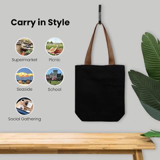 Colour Strip Black Canvas Bag V2 - 10oz (400x350x100) 07