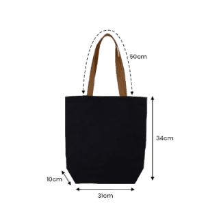 Colour Strip Black Canvas Bag - 10oz (340x310x100) 06