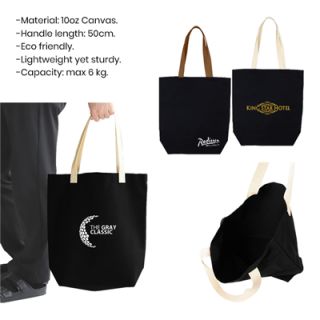 Colour Strip Black Canvas Bag - 10oz (340x310x100) 07
