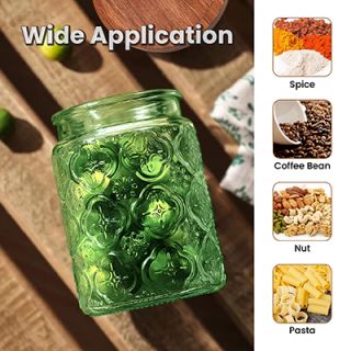 COLOUR Wooden Lid Glass Canister - 700ml 05