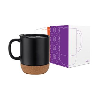 CORK 2 Tone Ceramic Mug with Cover - 350ml 07