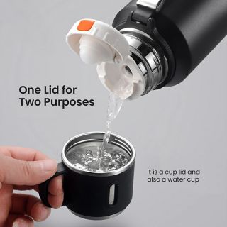 CUP Stainless Steel Vacuum Thermos Flask with Handle - 600ml 05