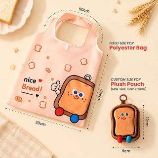 Custom PLUSH Foldable Polyester Bag with Pouch 04
