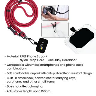 Custom RPET Adjustable Phone Lanyard 10