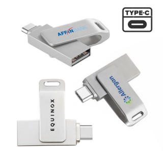 Curve Twist USB 2.0 OTG Type-C Flash Drive - 8GB