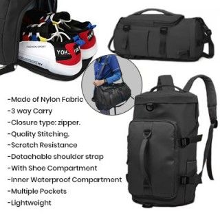 HYKE Travel Nylon Duffel 2 Way Bag 12