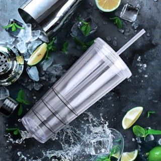 Acrylic Double Layer Tumbler with Straw - 650ml 02