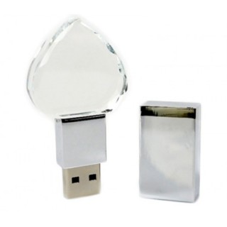 Heart Shaped Crystal USB Flash Drive - 4GB