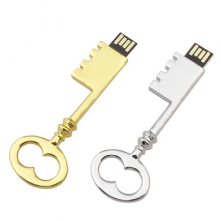 Retro Metal Key Shape USB Flash Drive - 4GB 01