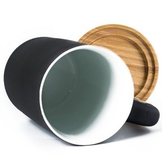 DESIGNER Ceramic Mug with Wooden Handle - 450ml 04