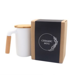 DESIGNER Ceramic Mug with Wooden Handle - 450ml 10