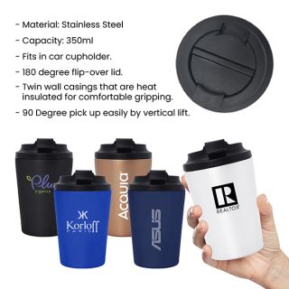 DEVINE Stainless Steel Double Wall Mug - 350ml 09