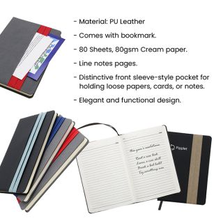 DOUBLE PU Hard Case A5 Notebook with Compartment 08