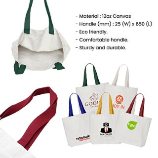 Duo Tone Canvas Bag Webbing Handle - 12oz (350x400x100) 06