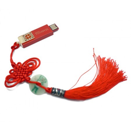 Special Jade Red Chinese Knot Slide USB Flash Drive - 8GB 01