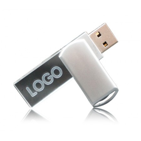 Crystal Metal Swivel USB Flash Drive - 4GB 01