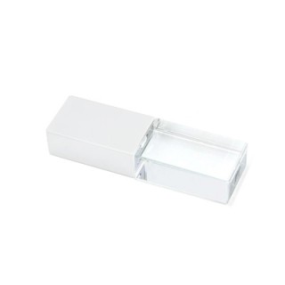 White Metal Acrylic USB Drive with LED Light - 8GB 03