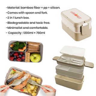 ECO Bamboo 2 Tier Lunch Box - 1200ml 09