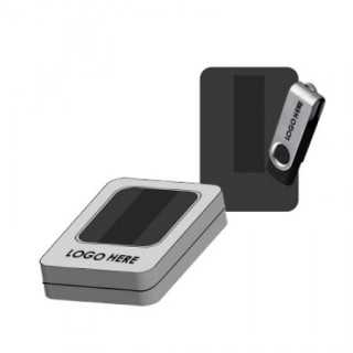 Mini Half Window USB Metal Tin Box