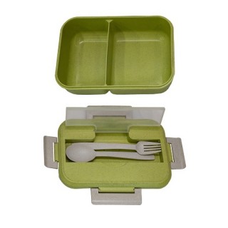 Wheat Fiber Food Container With Spoon & Fork 03