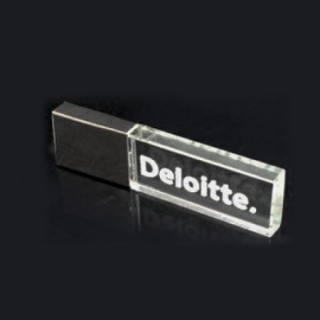 Mini Rectangular Crystal USB Flash Drive - 4GB