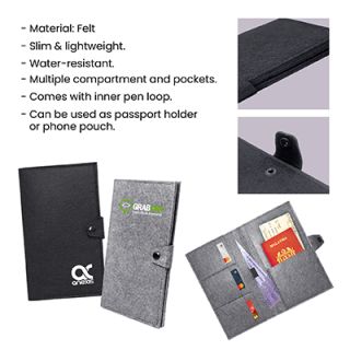 Felt Passport Multi-purpose Pouch with Pen Loop 09