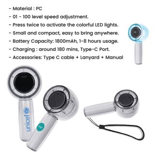 FLOW Handheld LED Mini Fan - 1800mAh 10