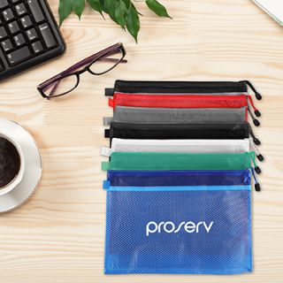 Frosted PVC Organizer with Net Divider - A5 Size