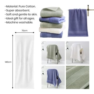 Full Cotton Bath Towel with Drawstring Pouch (1400x700) - 380g 09