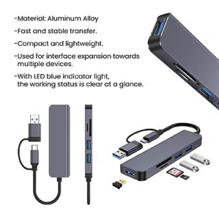 Fusion 5 in 1 USB 3.0 Hub with Type-C 10
