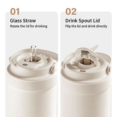 The two GOLD bottle lids side by side: the straw lid on the left and the flip-open drink spout lid on the right