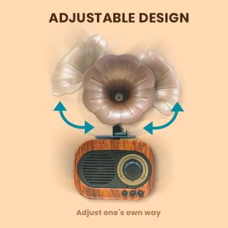 Gramophone Vintage Bluetooth Speaker with FM Radio - 1200mAh 06