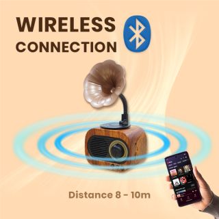 Gramophone Vintage Bluetooth Speaker with FM Radio - 1200mAh 04