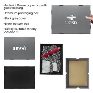Grey Gift Box 1 Compartment with Shredded Paper - L Size 07