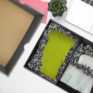 Grey Gift Box 2 Compartment with Shredded Paper - L Size 03