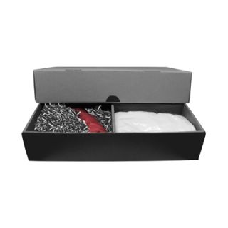 Grey Gift Box 3 Compartment with Shredded Paper - L Size 03