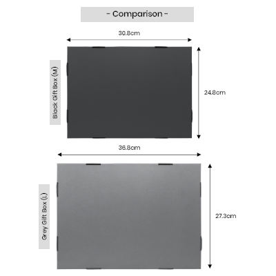 Grey Gift Box 1 Compartment with Shredded Paper- L Size 07